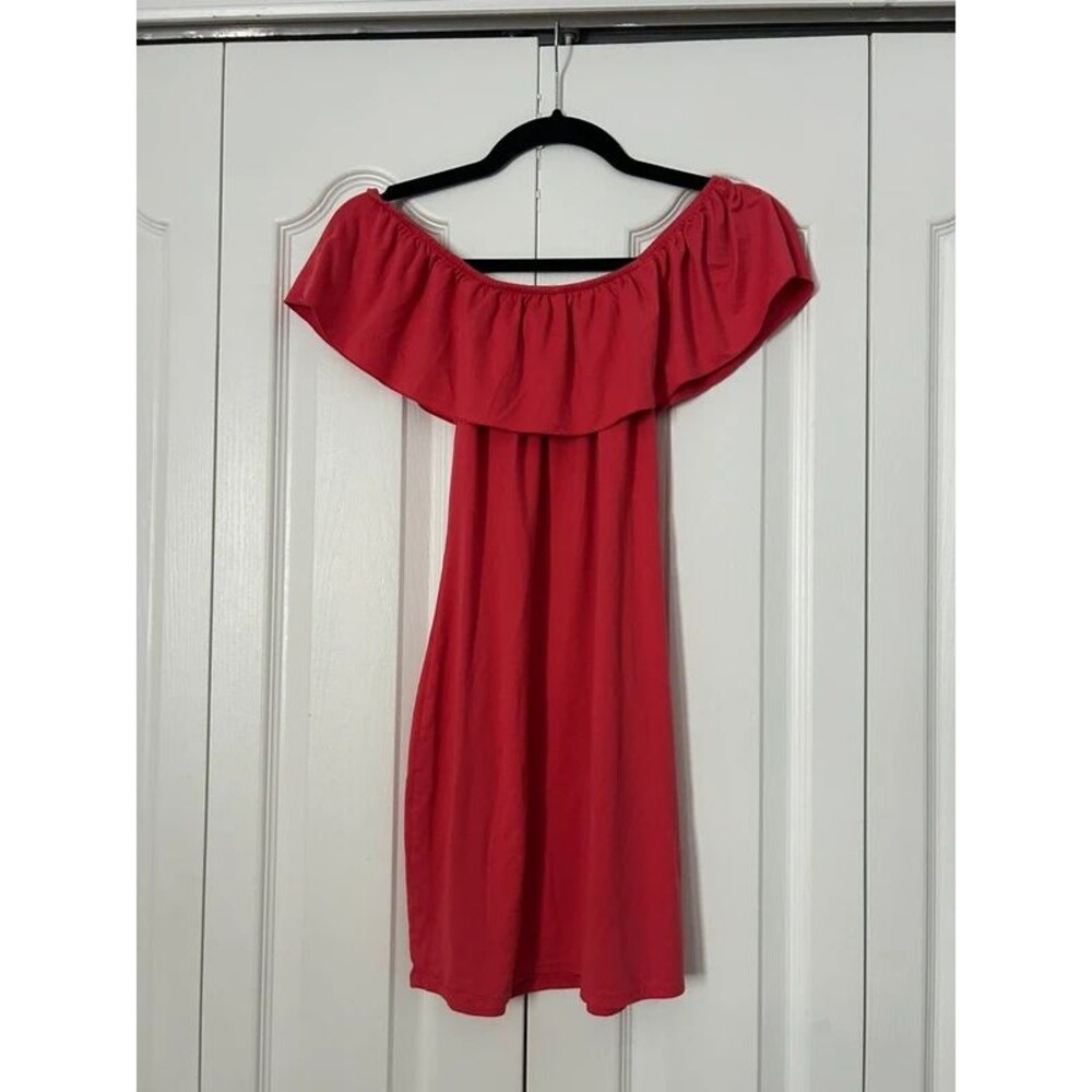 Lily's Red Off Shoulder Ruffle Mini Dress - Picture 2 of 5